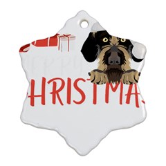 German Wirehaired Pointer T- Shirt German Wirehaired Pointer Merry Christmas T- Shirt (3) Snowflake Ornament (Two Sides)