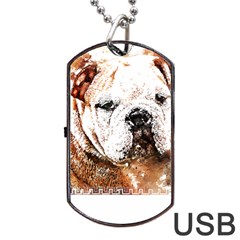 Bulldog T- Shirt English Bulldog Animal Wildlife Forest Nature Discovery Fauna T- Shirt Dog Tag Usb Flash (two Sides) by JamesGoode