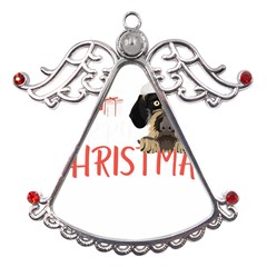 German Wirehaired Pointer T- Shirt German Wirehaired Pointer Merry Christmas T- Shirt (3) Metal Angel with Crystal Ornament