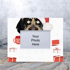 German Wirehaired Pointer T- Shirt German Wirehaired Pointer Merry Christmas T- Shirt White Tabletop Photo Frame 4 x6  by ZUXUMI