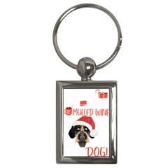 German Wirehaired Pointer T- Shirt German Wirehaired Pointer Mulled Wine Christmas T- Shirt Key Chain (rectangle)
