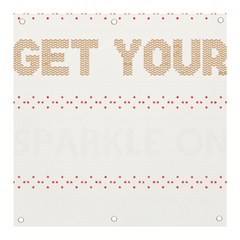 Get Your Sparkle On T- Shirt Get Your Sparkle On Ugly Christmas Sweater T- Shirt Banner And Sign 3  X 3  by ZUXUMI