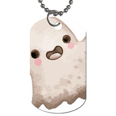 Ghost T- Shirt Watercolor Cute Ghost T- Shirt Dog Tag (two Sides) by ZUXUMI