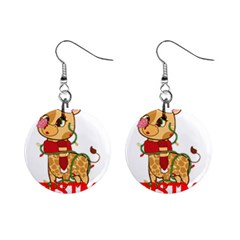 Giraffe T- Shirt Cute Giraffe T- Shirt Mini Button Earrings by ZUXUMI