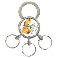 Giraffe T- Shirt Cute Giraffe T- Shirt 3-ring Key Chain by ZUXUMI