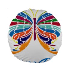 Butterfly Embroidery Effect T- Shirt Butterfly Embroidery Effect T- Shirt Standard 15  Premium Round Cushions by JamesGoode