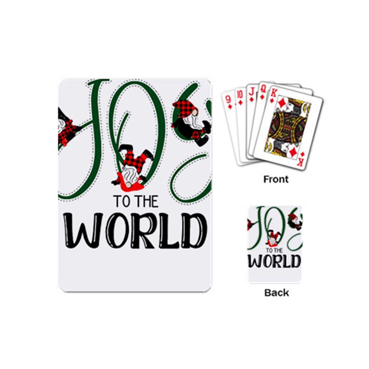 Gnome T- Shirt Joy To The World With Gnomes T- Shirt Playing Cards Single Design (Mini)