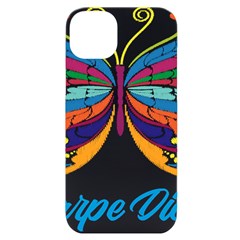 Butterfly Embroidery Effect T- Shirt Butterfly Embroidery Effect T- Shirt Iphone 14 Plus Black Uv Print Case by JamesGoode