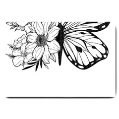 Butterfly T- Shirt Floral Butterfly T- Shirt Large Doormat by JamesGoode