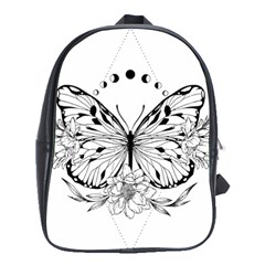 Butterfly T- Shirt Moon Butterfly T- Shirt School Bag (large) by JamesGoode