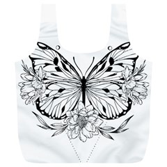 Butterfly T- Shirt Moon Butterfly T- Shirt Full Print Recycle Bag (xl) by JamesGoode