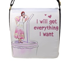 I Will Get Everything I Want Flap Closure Messenger Bag (l)