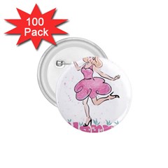 Happy Girl 1 75  Buttons (100 Pack) 