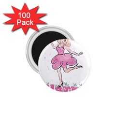 Happy Girl 1 75  Magnets (100 Pack) 