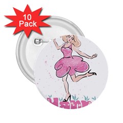 Happy Girl 2 25  Buttons (10 Pack) 