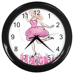 Happy Girl Wall Clock (black)