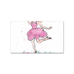 Happy Girl Sticker (rectangular)