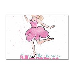 Happy Girl Sticker A4 (100 Pack)