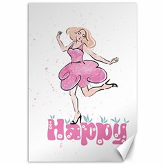 Happy Girl Canvas 12  X 18 