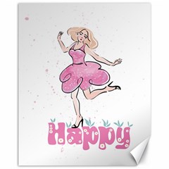 Happy Girl Canvas 11  X 14 