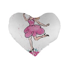 Happy Girl Standard 16  Premium Heart Shape Cushions