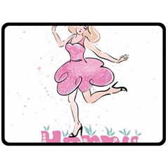 Happy Girl Two Sides Fleece Blanket (large) by SychEva