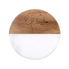 Happy Girl Classic Marble Wood Coaster (round) 