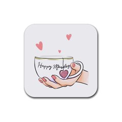 Happy Monday Rubber Coaster (square)