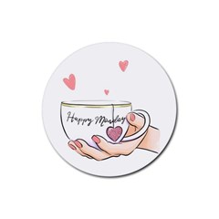 Happy Monday Rubber Round Coaster (4 Pack)