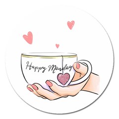 Happy Monday Magnet 5  (round)