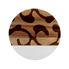 Abstract Pattern Beige Swirl T- Shirt Abstract Pattern Beige Swirl T- Shirt Marble Wood Coaster (round)