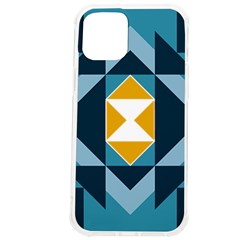 Abstract Pattern T- Shirt Hourglass Pattern  Sunburst Tones Abstract  Blue And Gold  Soft Furnishing Iphone 12 Pro Max Tpu Uv Print Case by EnriqueJohnson