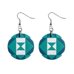 Abstract Pattern T- Shirt Hourglass Pattern Mini Button Earrings