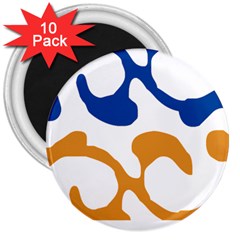 Abstract Swirl Gold And Blue Pattern T- Shirt Abstract Swirl Gold And Blue Pattern T- Shirt 3  Magnets (10 pack) 