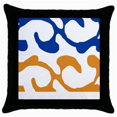 Abstract Swirl Gold And Blue Pattern T- Shirt Abstract Swirl Gold And Blue Pattern T- Shirt Throw Pillow Case (Black)