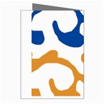 Abstract Swirl Gold And Blue Pattern T- Shirt Abstract Swirl Gold And Blue Pattern T- Shirt Greeting Cards (Pkg of 8) Right