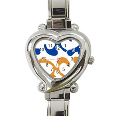 Abstract Swirl Gold And Blue Pattern T- Shirt Abstract Swirl Gold And Blue Pattern T- Shirt Heart Italian Charm Watch
