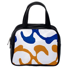 Abstract Swirl Gold And Blue Pattern T- Shirt Abstract Swirl Gold And Blue Pattern T- Shirt Classic Handbag (One Side)