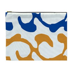 Abstract Swirl Gold And Blue Pattern T- Shirt Abstract Swirl Gold And Blue Pattern T- Shirt Cosmetic Bag (XL)