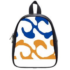 Abstract Swirl Gold And Blue Pattern T- Shirt Abstract Swirl Gold And Blue Pattern T- Shirt School Bag (Small)