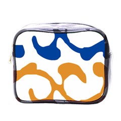 Abstract Swirl Gold And Blue Pattern T- Shirt Abstract Swirl Gold And Blue Pattern T- Shirt Mini Toiletries Bag (One Side)
