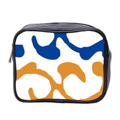 Abstract Swirl Gold And Blue Pattern T- Shirt Abstract Swirl Gold And Blue Pattern T- Shirt Mini Toiletries Bag (Two Sides)