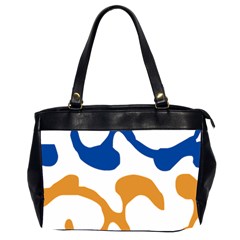 Abstract Swirl Gold And Blue Pattern T- Shirt Abstract Swirl Gold And Blue Pattern T- Shirt Oversize Office Handbag (2 Sides)