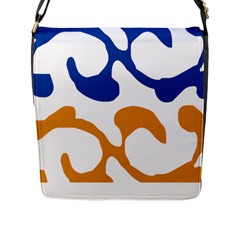Abstract Swirl Gold And Blue Pattern T- Shirt Abstract Swirl Gold And Blue Pattern T- Shirt Flap Closure Messenger Bag (L)