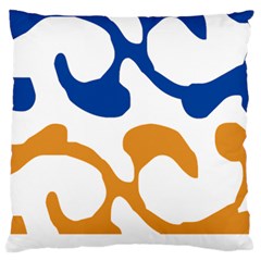 Abstract Swirl Gold And Blue Pattern T- Shirt Abstract Swirl Gold And Blue Pattern T- Shirt Large Premium Plush Fleece Cushion Case (Two Sides)