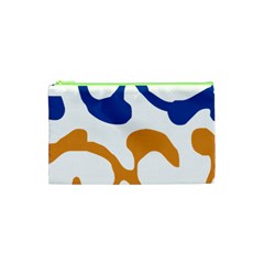 Abstract Swirl Gold And Blue Pattern T- Shirt Abstract Swirl Gold And Blue Pattern T- Shirt Cosmetic Bag (XS)