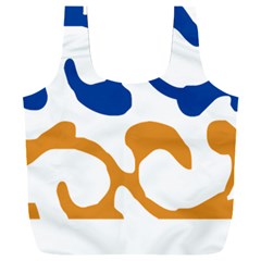 Abstract Swirl Gold And Blue Pattern T- Shirt Abstract Swirl Gold And Blue Pattern T- Shirt Full Print Recycle Bag (XXXL)