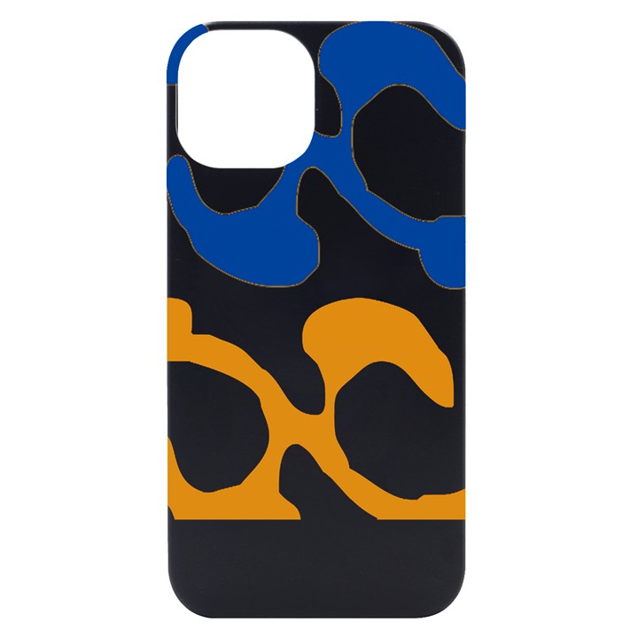 Abstract Swirl Gold And Blue Pattern T- Shirt Abstract Swirl Gold And Blue Pattern T- Shirt iPhone 14 Black UV Print Case