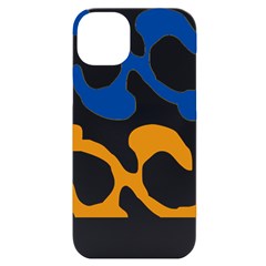 Abstract Swirl Gold And Blue Pattern T- Shirt Abstract Swirl Gold And Blue Pattern T- Shirt iPhone 14 Plus Black UV Print Case