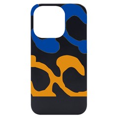 Abstract Swirl Gold And Blue Pattern T- Shirt Abstract Swirl Gold And Blue Pattern T- Shirt iPhone 14 Pro Black UV Print Case